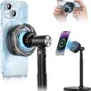 ULANZI SK-10 3 in 1 Semiconductor Cooling Fan - Magnetic Cell Phone Stand & Wireless Charger, Height Adjustable Desk Holder Compatible with iPhone 17/Pro/Pro Max for Live Streaming, Gaming & Office