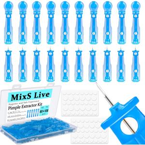 Sterile Pimple Needle Kit - 80 pcs 0.3mm Ultra-Fine Acne Needles + 108 Dots Acne Pimple Stickers - Effective Blemish & Blackhead Removal Tools for Clear Skin