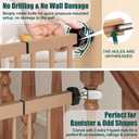 keny 29.7"-46" Baby Gate for Stairs, Auto Close Dog Gates for Doorways, Pressured Mounted No Drilling Pet Gate Extra Wide, Easy Walk Thru Stair Gate, 30" Tall, Brown