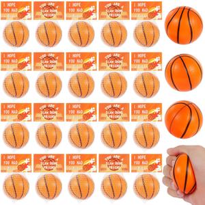 LiYiQ 24Pcs 2.36 Inch Basketball Stress Balls Mini Foam Squeeze Balls for Basketball Party Favors Basketball Party Decorations Basketball Goodie Bag Stuffers