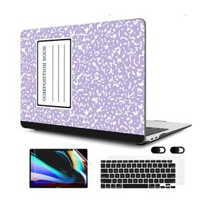 MEEgoodo for MacBook Air 13 inch Case 2021 2020 2019 Released A2337 M1 A2179 A1932 with Touch ID, Plastic Hard Shell Keyboard Cover Compatible with MacBook Air 13 inch Retina, Composition Book Purple