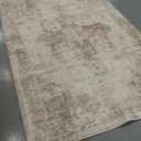 Area Rug 9x6 Vintage Rug: Washable Living Room Rugs Retro Medallion Distressed Large Rugs Soft Low Pile Non-Slip Indoor Floor Carpet for Bedroom Kitchen Nursery Dining Table Office (Beige)