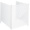 WEEDING 3-Panel White Modern Vinyl Privacy Fence, 36" W x 45" H, Air Conditioner & Trash Can Enclosure