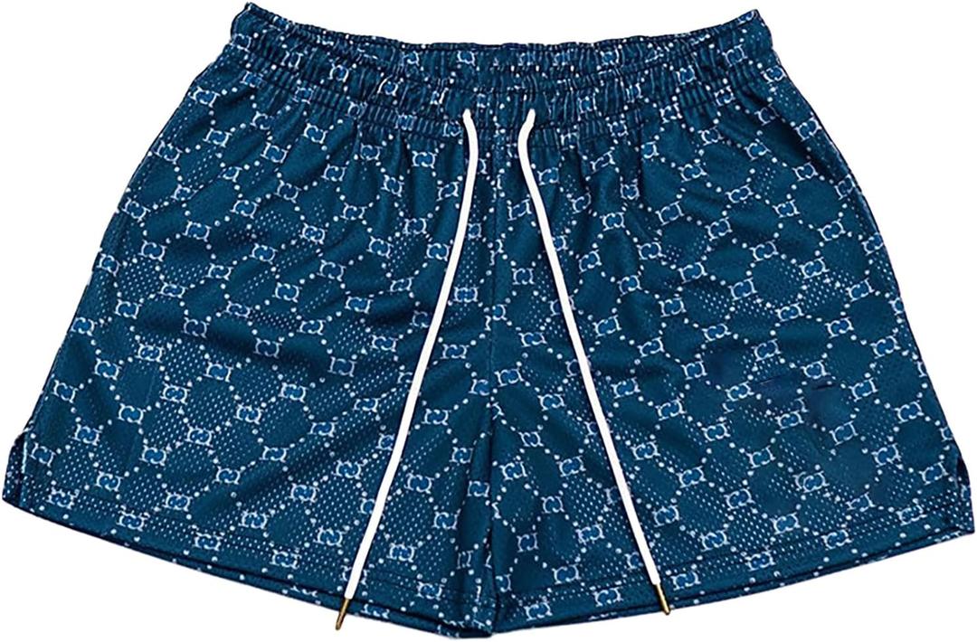 BOOMLEMON Mens Mesh Graphic Print Shorts Casual Workout Cool Shorts Gym Basketball Running Short Pants