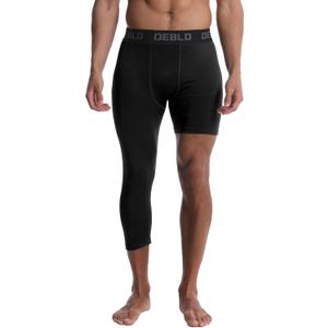 OEBLD Single Leg 3/4 Compression Tights, Unisex Sports Compression Pants, Basketball Leg Sleeves (Black, S)