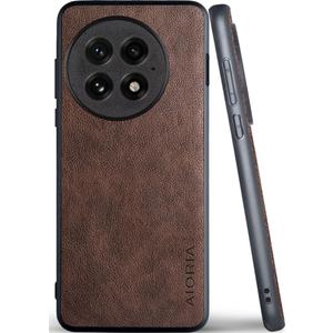 for Oneplus 13 Case Premium PU Leather Cover Retro Design Full Protective Phone Case for Oneplus 13 5G (Coffee)