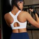 RUNNING GIRL Sports Bras for Women High Support, Adjustable Straps High Impact Racerback Bra with Hook Closure Molded Cup (White, S)