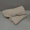 PHF 100% Cotton Waffle Weave Throw Blanket, Soft Lightweight Breathable Cozy Throws for Couch Bed Sofa, Luxury Aesthetic Blanket Gift for Home Decor & Office, 50"x60", Cannoli Cream