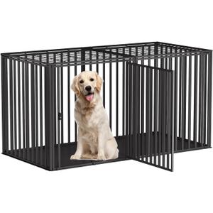 63" L x 35" H Super Large Steel Tube Dog Crate with Mat Base, Heavy Anti-Bite, Dog Crates for Large Dogs, Big Dog Cage, Dog Kennel, Puppy Dog Playpen with Top, Pet Cage, Indoor Outdoor, XXXL2