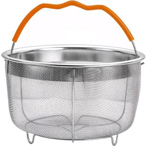 Steamer Basket for Instant Pot Accessories 6 & 8 Qt - Stainless Steel Mesh Strainer Insert - Vegetable Steamer for Cooking Broccoli, Eggs, Pasta - Fits All Pressure Cooker Pots - Silver