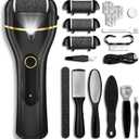 Callus Remover for Feet, Electric Foot Callus Remover Waterproof with 3 Rollers 2 Speed Battery Display,17 in1 Rechargeable Foot File Pedicure Kits for Dead Hard Cracked Dry Skin