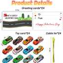 Valentine's Gifts for Kids - Valentine's Day Cards for Kids School, 24-Pack Racing Cars for Classroom Prizes for Boys Girls, Classroom Exchange, Toddler Class Gift, Party Favors, Goodie Bags Stuffers