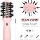 Aima Beauty Travel Hair Dryer Brush Dual Voltage Blow Dryer Brush Hot Air Brush with Oval Barrel 360Airflow for Smooth, Negative Ionic Frizz-Free Drying/Straightening/Voluming, Pink