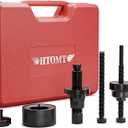 HTOMT Power Steering Pump Pulley Removal Tool,Power Steering Pulley Puller/Installer Tool Set,Pump Pulley Puller Remover and Installer Set Tools Compatible with Ford, GM, VW and Chrysler Vehicles-Red