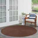 Superior Reversible Braided Indoor/Outdoor Area Rug, 4' Round, Cocoa
