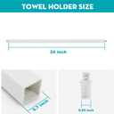 IWIWE 24 Inch Towel Bar Replacement Rod for Ceramic Holder - Spring Loaded Adjustable Square Plastic Towel Rod for Bathroom and Kitchen Porcelain Holders (White Reliable Plastic)
