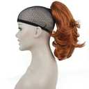 Lydell 12" Dual Use Straight Curly Styled Clip In Claw Ponytail Hair Extension Synthetic Hairpiece 125g with a jaw/claw clip (130A Fox Red)