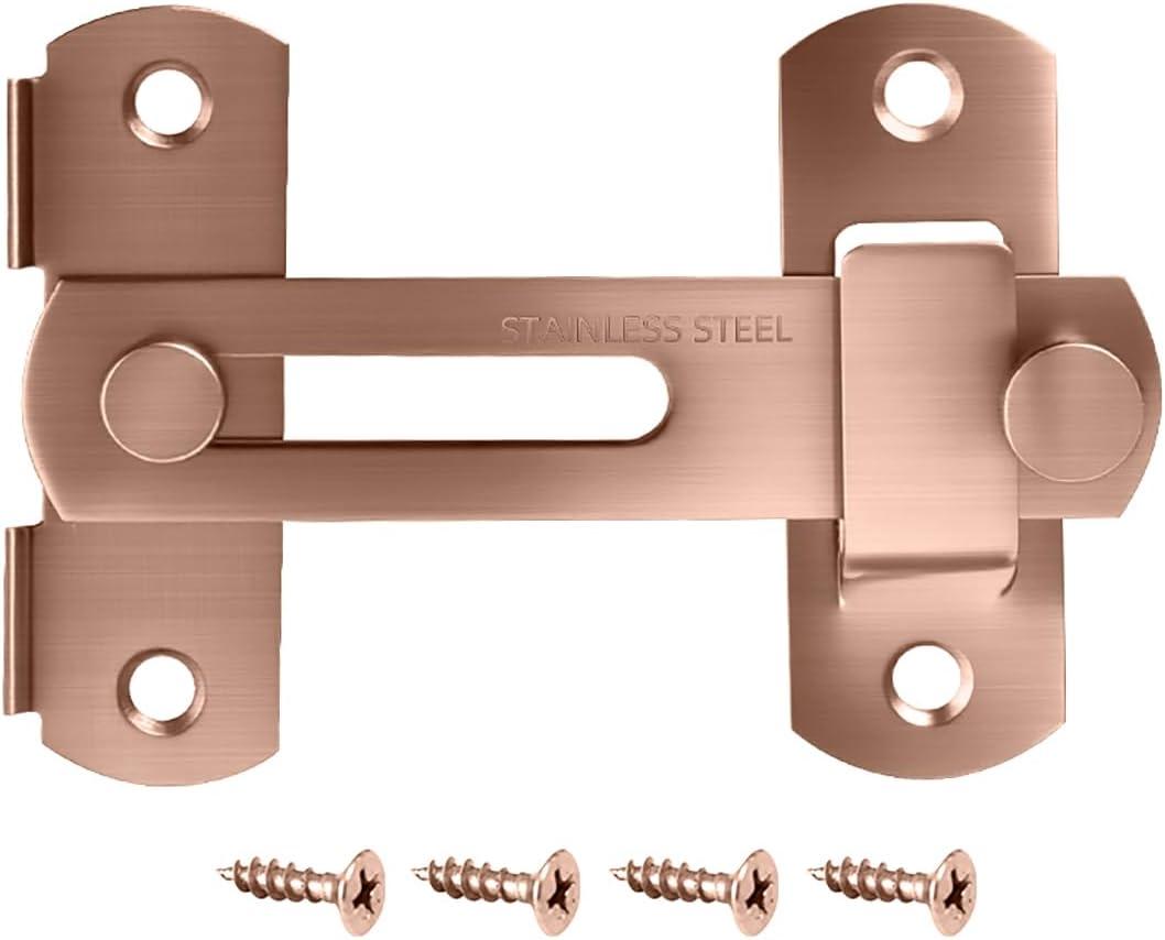 YDAJIURI 4 in Flip Sliding Barn Door Lock, Heavy Duty Gate Latch for Privacy  Copper Finish  for Sliding Doors, Cabinets, Fences  1 Pack