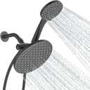 dual shower head with handheld combo,8.6 inch Rainfall showerhead,6 settings hand held shower heads with hose (Matte Black)