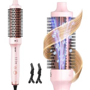 ABNER Thermal Ionic Brush, 1.5 inch Heated Round Brush for Blowout Look, Volumize, Style, Makes Hair Shinier & Smoother, Dual Voltage for Travel, Negative Ion Technology, Ceramic, Temperature Settings