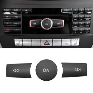 Jaronx Compatible with Mercedes Benz Radio Button Cover Stickers, X204/W204 Radio ON Volume Button Sticker Cover for B Class W246/C Class W204/ E W212/ G/ML W166 CL/SL/CLA/CLS/SLK
