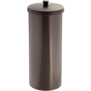 iDesign Freestanding Bathroom Toilet Paper Storage Holder with Lid Bronze | For 3 Extra Rolls
