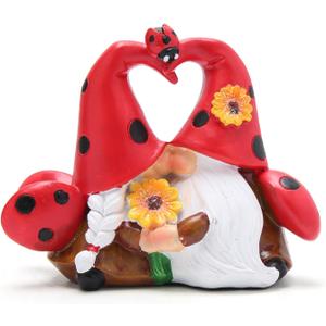 Hodao Resin Ladybug Couple Gnomes - Symbol of Love and Warmth-Valentine's Day Gift Spring Summer Love Decorating Gifts