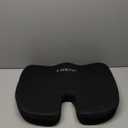 LNKOE Seat Cushion Memory Foam Cushion for Office Chair, Car Seat, Airplane, Bleacher - Sciatica & Hip & Coccyx Pain Relief Desk Chair Cushion for Long Sitting Office Workers, Car Drivers (Black)