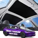 Sunshade Roof for Tesla Model 3 Highland 2025 2024 (Never Sag) Skylight Glass Sunroof Roof Sunshade for Tesla Model 3 Accessories 2025 UV Reflector Reflective Covers Block Harmful (Black)