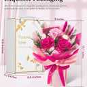Preserved Flowers Bouquet, Forever Flowers for Delivery, Mothers Day Long-Lasting Real Roses Bouquet, Anniversary Birthday Flowers Gifts for Mom Grandma Women Wife Her (Hot Pink)