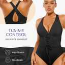 SHAPELLX Women One Piece Swimsuits Tummy Control Bathing Suits Push Up Slimming Swimwear with Built-in Bra V Neck XL