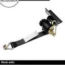 Ladder Rack Ratchet Straps with J-Hook (4 PCS), 1.4" Black Square Tube Mount, 1.5" Wide x 7.5' Long Black Retractable Ratchet Tie Down Strap Roof Rack, 500 lbs Load Heavy Duty, Cargo Buckle Lock Strap