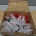 Brizled Red & White Christmas Lights, 33ft 50 LED Faceted C9 String Lights Outdoor, Linkable Christmas Tree Light, UL Certified Indoor Xmas Light Waterproof for House Roof Xmas Valentine's Day Party