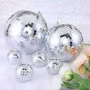 Large Mirror Disco Ball Bright Hanging Disco Ball: 6 Pcs Silver Reflective Mirror Ball - Disco Party 70s Ballroom Dance Music Festivals Decoration (10'', 8'', 3.2'')