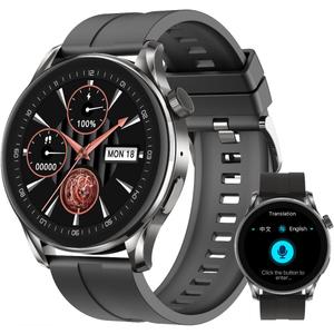 AI Smartwatch, AI Chat, 16-Language Translation, Health and Fitness Tracker, Stylish Zinc Alloy Design, 2025 Edition, Compatible with iOS/Android, Designed for Travel, Business & Fitness