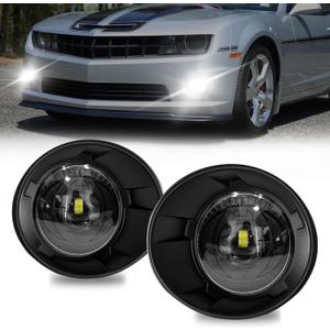 LED Fog Lights for 2010-2013 Chevrolet Camaro, Front Driving Fog Lamps Assembly Replacement Kit, Clear Lens1 Pair