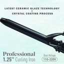 abp 1.25 Inch Curling Iron Extra Long Barrel with Clamp Instant Heat to 450 | Ceramic Coating with LCD Display, 1 1/4 Inch Hair Style Tool for Long & Medium Hair, Designed for Women & Girls