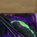 KukuFun Halloween Cute Purple Witch Costume Deluxe Set for Toddler Girls, Bat Outfit Dress with Witch Hat & Magic Broom (S(ages 3-5))