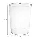 Okllen 2 Pack Plastic Waste Basket, Clear Round Trash Can Small Wastebasket Garbage Container Bin for Bathroom, Bedroom, Kitchen, Home, Office, 7.3" x 8.5" x 10.6"