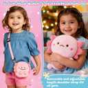 Axolotl Gifts for Girls with Plush Toy/DIY Diamond Water Bottle/Furry Keychain Purse Notebook Pen Eyemask Headband/Stone Bracelet/Necklace/Comb, Birthday Gift for Girl 4 5 6 7 8+ Years Old