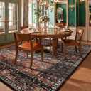 Lahome 8x10 Ultra-Thin Living Room Rug Non-Slip Washable Non-Shedding Oriental Vintage Distressed Carpet for DiningBedroomOffice Adelyn