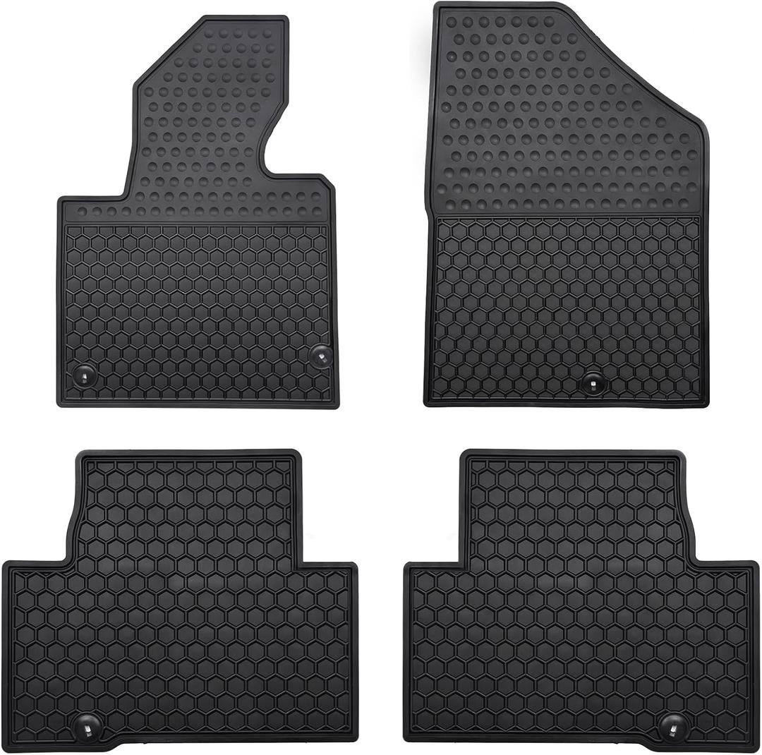 Car Floor Mats Custom Fit for Hyundai Santa Fe Sport 2013 2014 2015 2016 2017 2018 Odorless Washable Heavy Duty Rubber (All Weather) Floor Liners Front and Rear Row Set Black