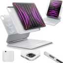 ESR iPad Pro 12.9 Case with Keyboard, Easy-Set Magnetic Stand, Portrait/Raised Modes for iPad iPad Pro 12.9 (2022/2021/2020/2018), Removable Protective Case, Rebound 360 Series, White