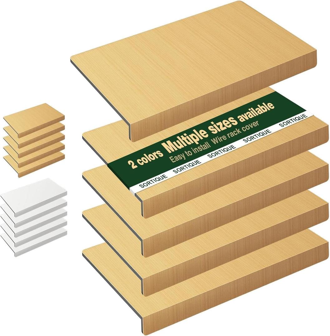 5 Tier PVC Wire Shelf Covers  Faux Wood Grain Wire Rack Covers for Shelves, Shelf Liners for Pantry, Closet, Bathroom & Kitchen, Waterproof Scratch Resistant Easy Install, 30"16",Original Wood