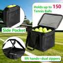 Tennis Ball Bag with Sturdy Bottom, tennis ball,Pickleball, Baseball, Lacrosse & Table Tennis, Teaching, Ball Picking & Organizing (Holds 150 Tennis Balls or 100 Pickleballs)