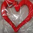 Aneco 6 Pieces Valentine‘s Day 3D Velvet Heart Hanging Ornament 9.45 Inch Foam Heart Wreaths for Valentine‘s Day Wedding Anniversary Front Door Home Decor, Red