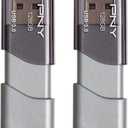 PNY 128GB Turbo Attach 3 USB 3.0 Flash Drive, Silver (Pack of 2)
