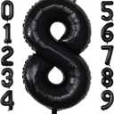 40 Inch Giant Black Number Balloons, Helium Mylar Foil Number Balloons for Birthday, Number 8 Balloon for Party Celebration Decorations Graduations Anniversary Baby Shower Photo Shoot
