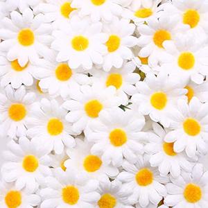 JOHOUSE 200PCS Silk Daisy Flower Heads, Gerbera Chrysanthemum Artificial Daisies Table Confetti for Baby Showers Birthday DIY Crafts