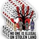 10 x (5pcs) No One is Illegal On Stolen Land Sticker 3 Inch, Protect Indigenous Women Decal, Proud Native American Gift Waterproof Vinyl Decal for Laptop, Water Bottles, Phone, Car